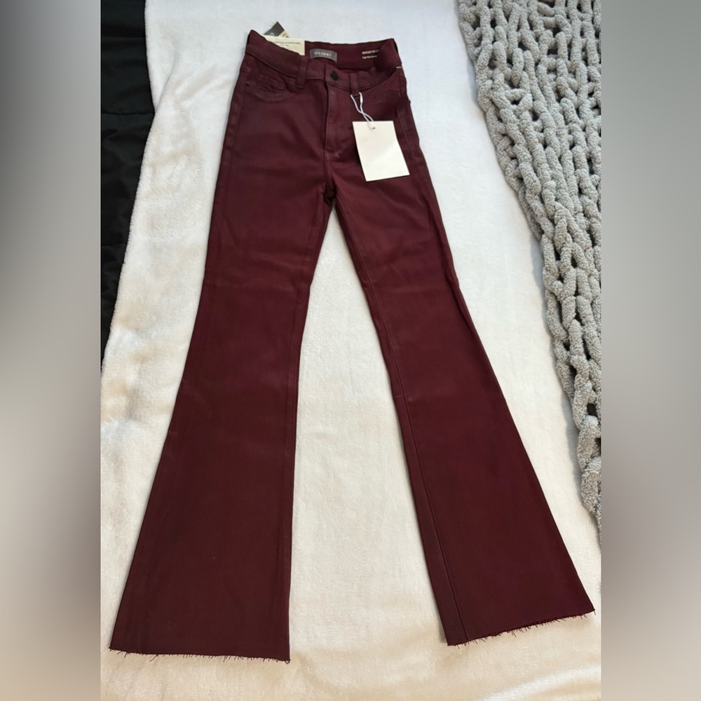DL1961 Bridget Boot High Rise Crop in Burgundy